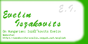 evelin iszakovits business card